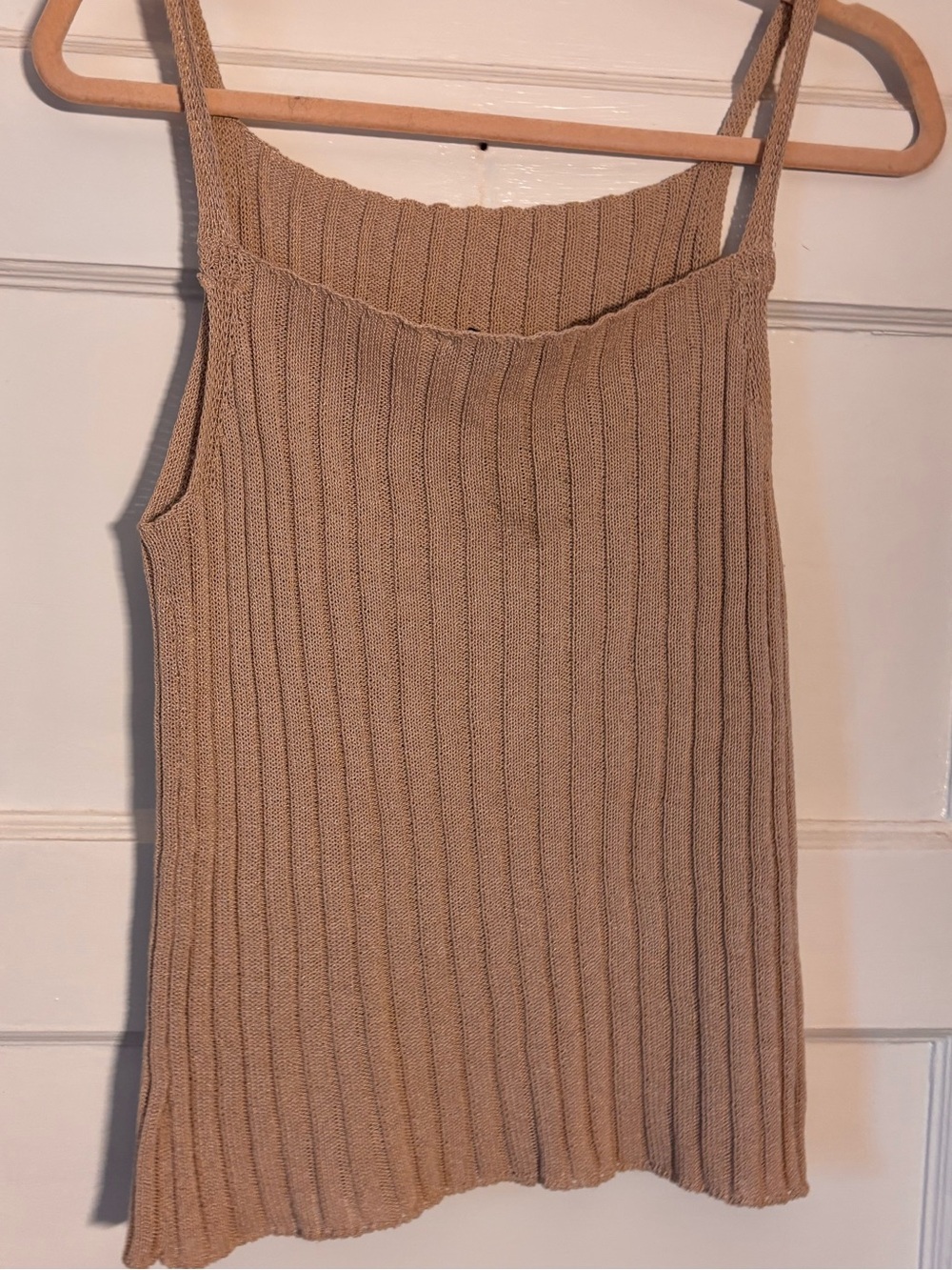 Zara Beige Ribbed Knit Tank Top - Picture 4 of 4